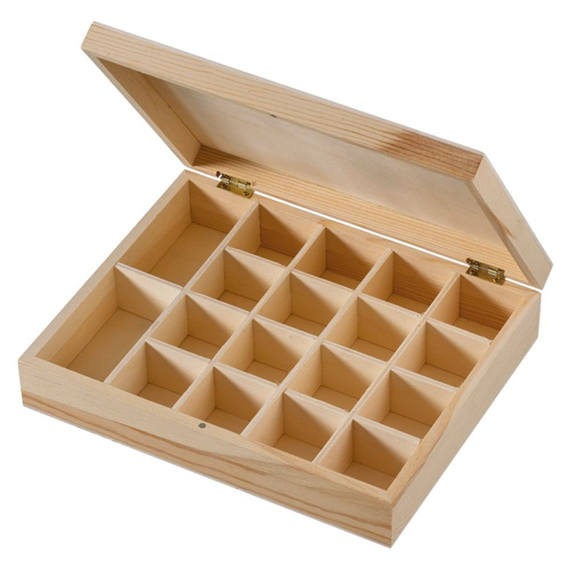 Efco Dřevěná krabička na čaj k dozdobení - 25x20x5,5 cm