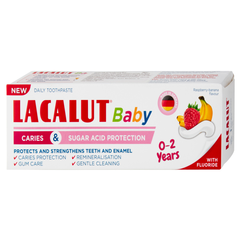 Lacalut Baby Caries and Sugar Acid Protection dětská zubní pasta 0-2 Years 55 ml