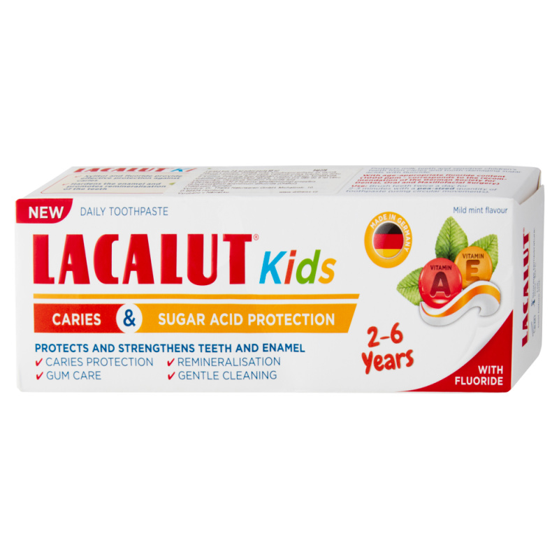 Lacalut Kids Caries and Sugar Acid Protection dětská zubní pasta 2-6y 55 ml