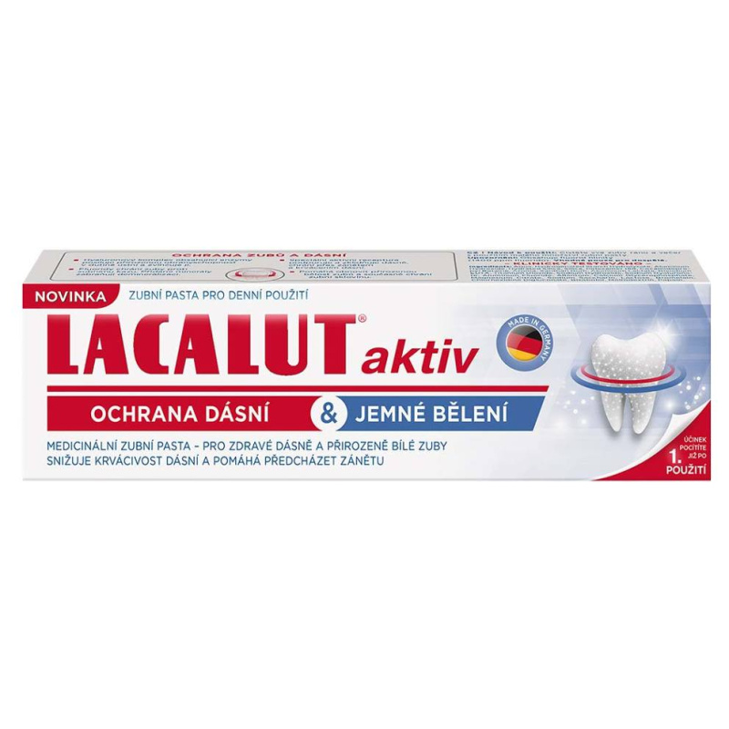 Lacalut Aktiv bělicí zubní pasta pro zdravé zuby a dásně 75 ml