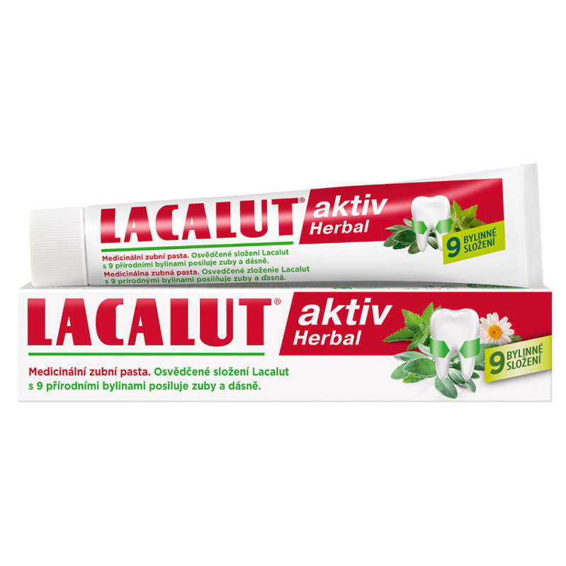 Lacalut Aktiv Herbal pasta pro posílení zubů a dásní 75 ml