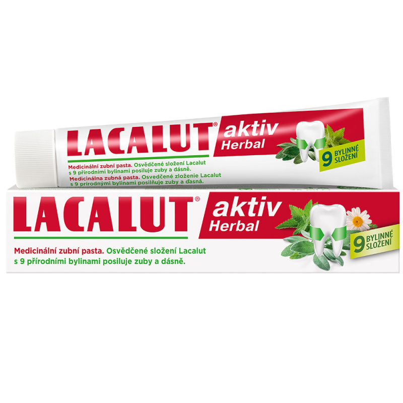 Lacalut Aktiv Herbal pasta pro posílení zubů a dásní 75 ml