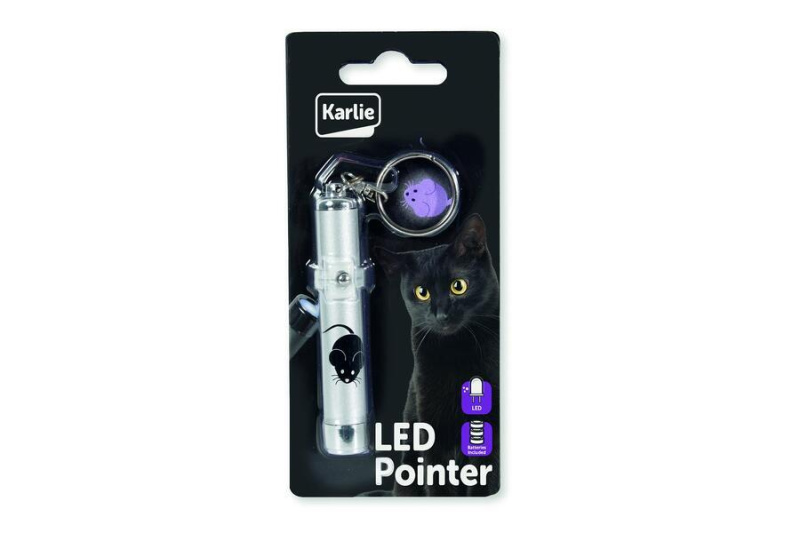 Hračka kočka LED světlo laser motiv MYŠ 8 cm 1 ks