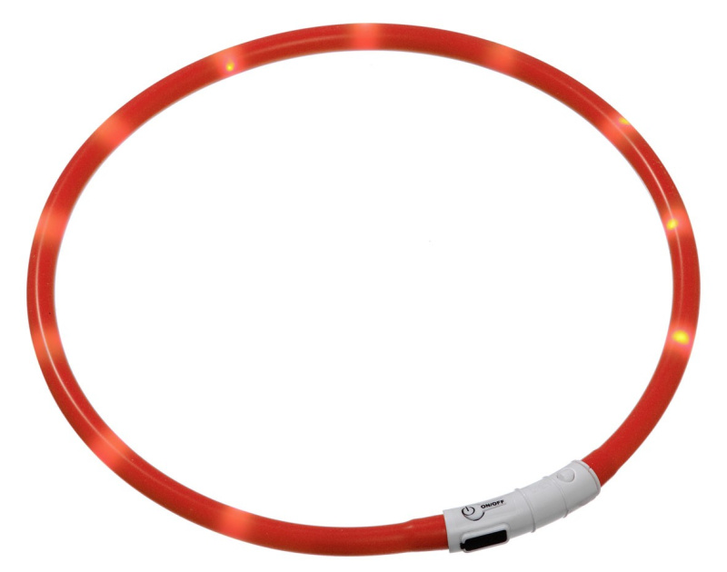 Karlie LED světelný obojek oranžový obvod 20-75cm