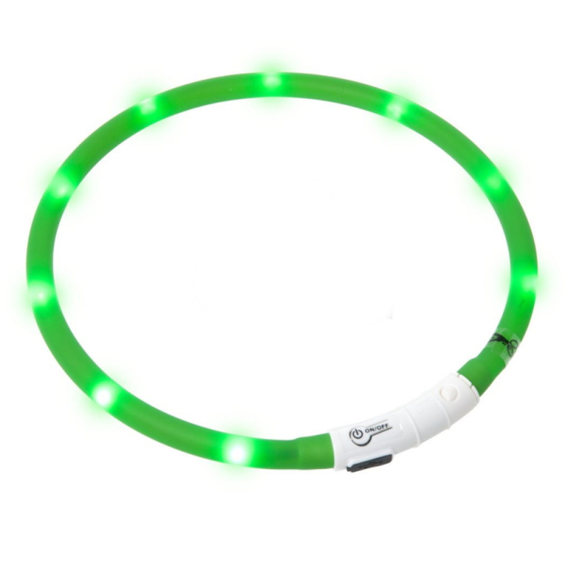 Obojek USB Visio Light 70cm Zelený