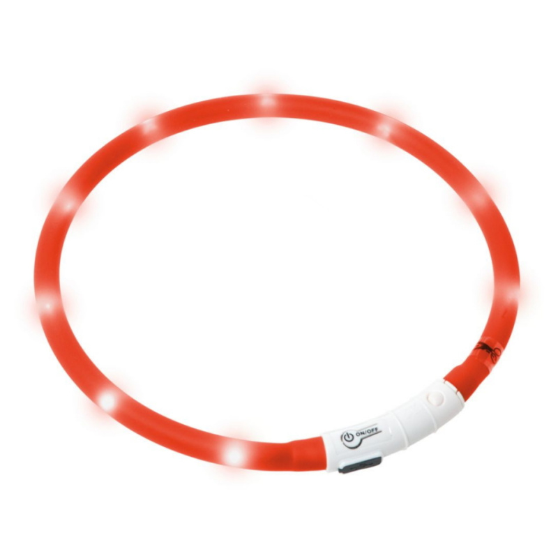 Obojek USB Visio Light 70cm Červený