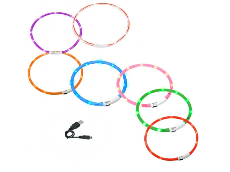 Obojek USB Visio Light 70cm Červený