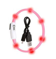 Obojek USB Visio Light 35cm Růžový