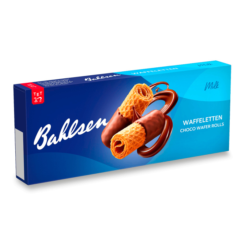 Bahlsen Waffeletten - polomáčené sušenky - trubičky s mléčnou čokoládou, 100 g