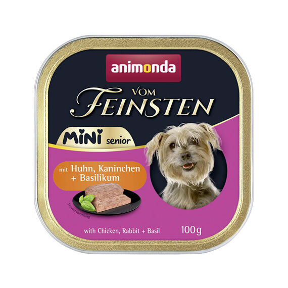 ANIMONDA paštika Vom Feinsten MINI Senior - kuře, králík, bazalka pro psy  100g