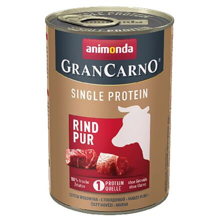 GRANCARNO Single Protein - čisté hovězí, konzerva pro psy 400g
