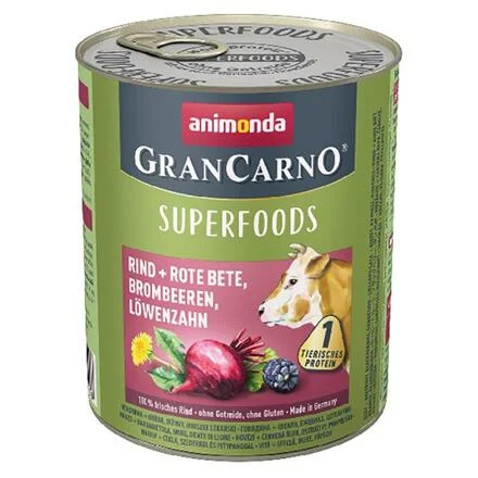 GRANCARNO Superfoods hovězí,čv.řepa,ostružiny,pampeliška pro psy 800 g