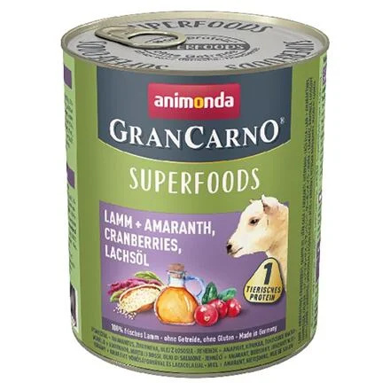 GRANCARNO Superfoods jehněčí,amarant,brusinky,los.olej pro psy 800g