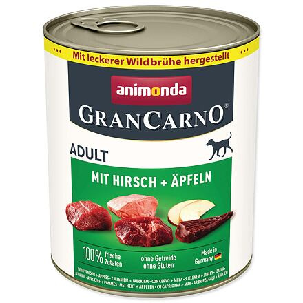 GRANCARNO Adult - jelení maso + jablka 800g
