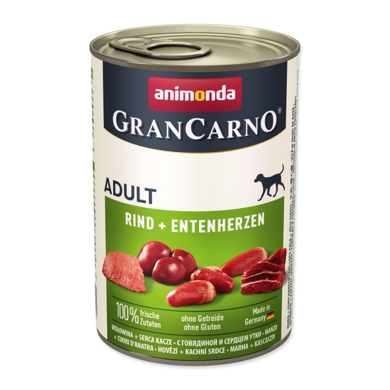 GRANCARNO Adult - hovězí, kachní srdce 6x400g