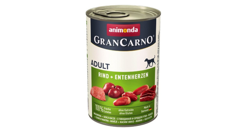 GRANCARNO Adult - hovězí, kachní srdce 6x400g
