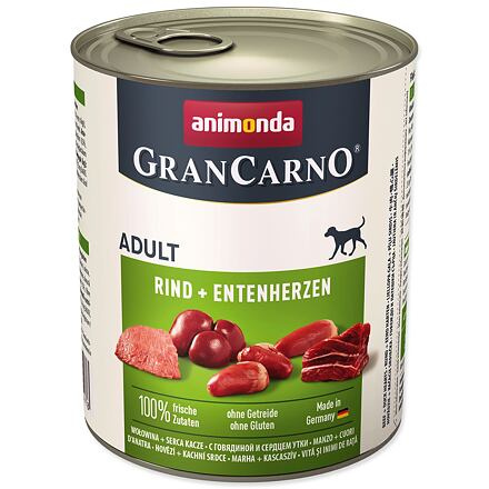 GRANCARNO Adult - hovězí, kachní srdce 800g 800g