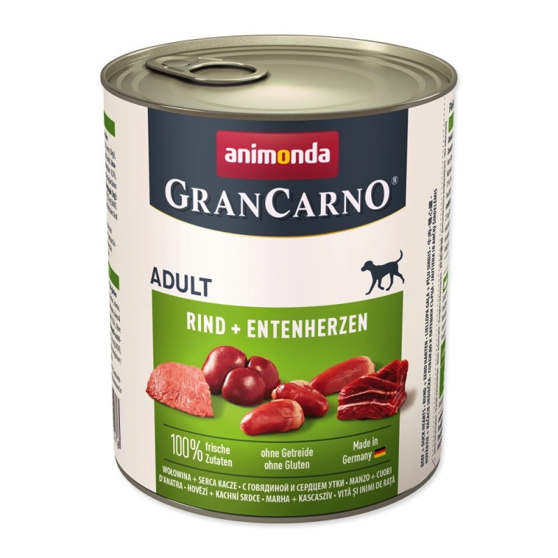 GRANCARNO Adult - hovězí, kachní srdce 800g 800g