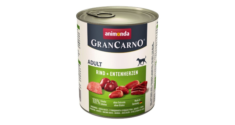 GRANCARNO Adult - hovězí, kachní srdce 800g 800g