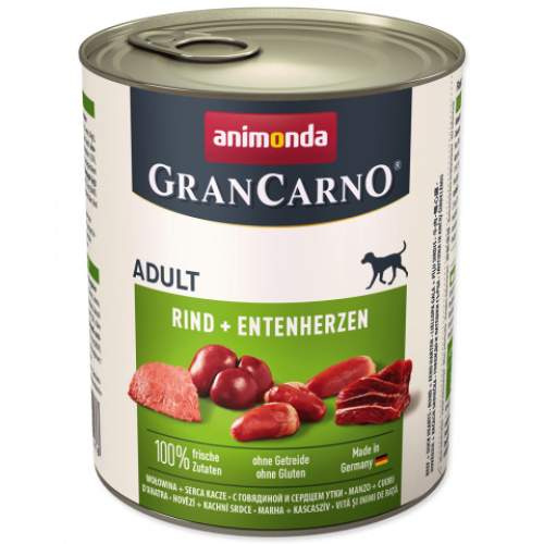 GRANCARNO Adult - hovězí, kachní srdce 800g 800g