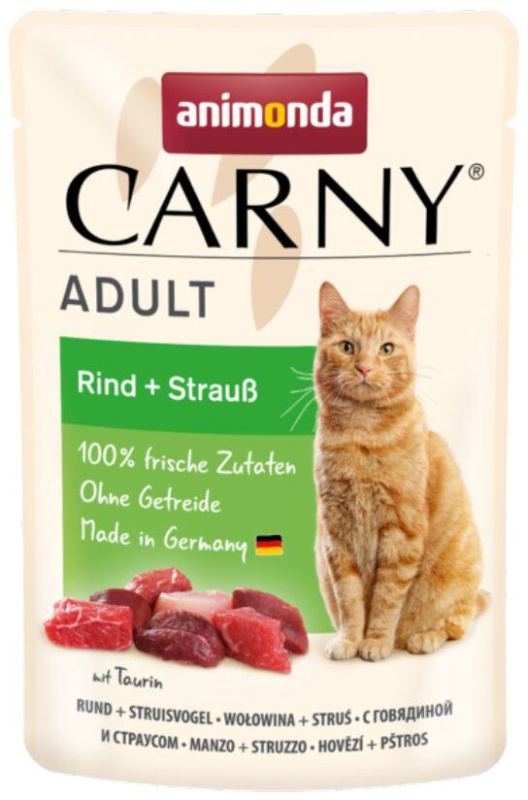 Kapsička ANIMONDA Carny Adult - hovězí + pštros 85 g