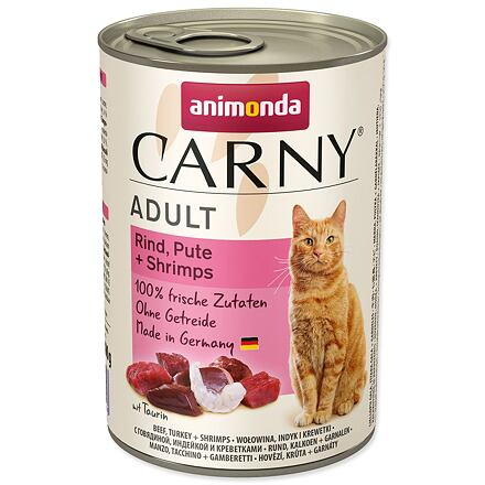 Konzerva ANIMONDA Carny Adult hovězí, krůtí + krevety 400 g