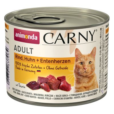 ANIMONDA konzerva CARNY Adult - hovězí, kuře, kachní srdce 200 g