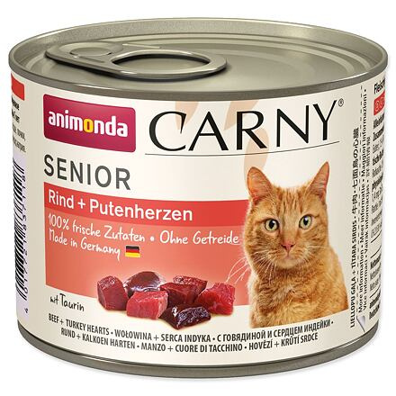 ANIMONDA konzerva CARNY Senior - hovězí, krůtí srdce 200 g