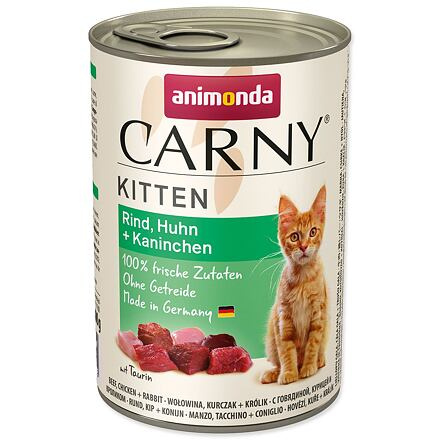 Konzerva ANIMONDA Carny Kitten hovězí + kuřecí + králík 400 g