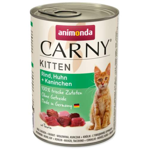 Konzerva ANIMONDA Carny Kitten hovězí + kuřecí + králík 400 g