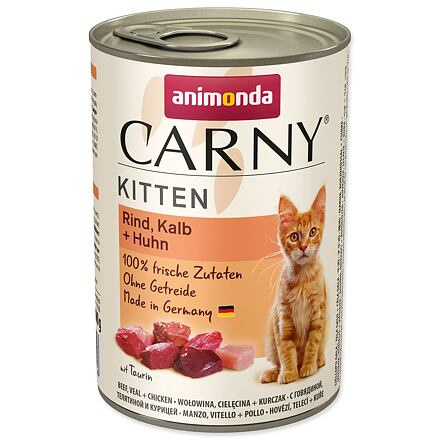 Konzerva ANIMONDA Carny Kitten hovězí + telecí + kuřecí 400 g