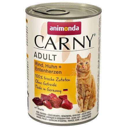 ANIMONDA konzerva CARNY Adult - hovězí, kuře, kachní srdce 400 g