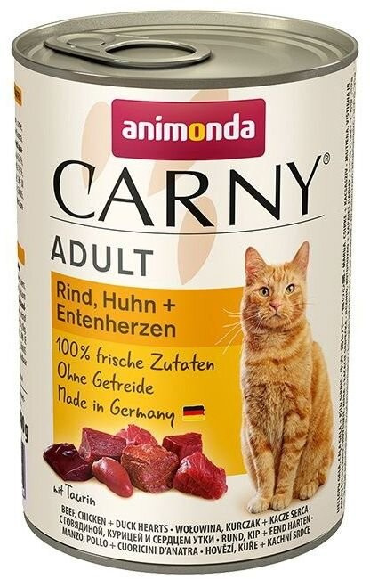 ANIMONDA konzerva CARNY Adult - hovězí, kuře, kachní srdce 400 g