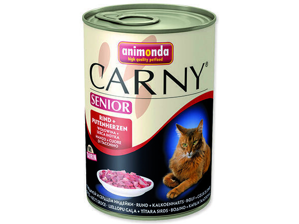 Konzerva ANIMONDA Carny Senior hovězí + krůtí srdce 400 g