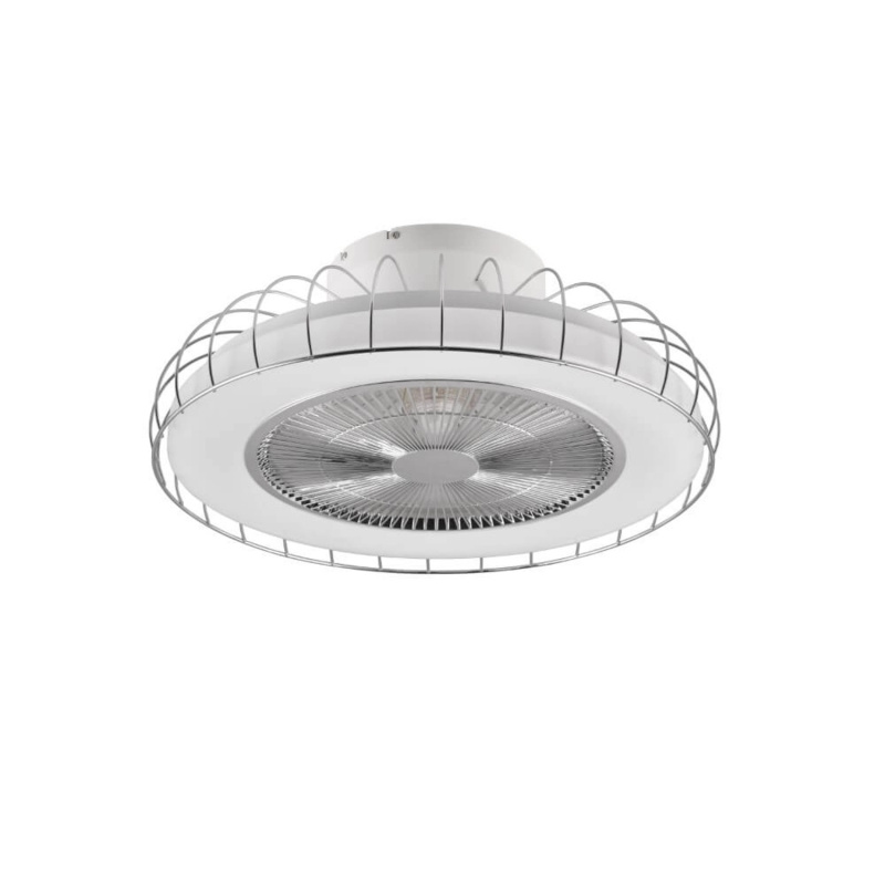 Reality Stropní LED svítidlo s ventilátorem Sandfjord, chrom, pr. 52 cm