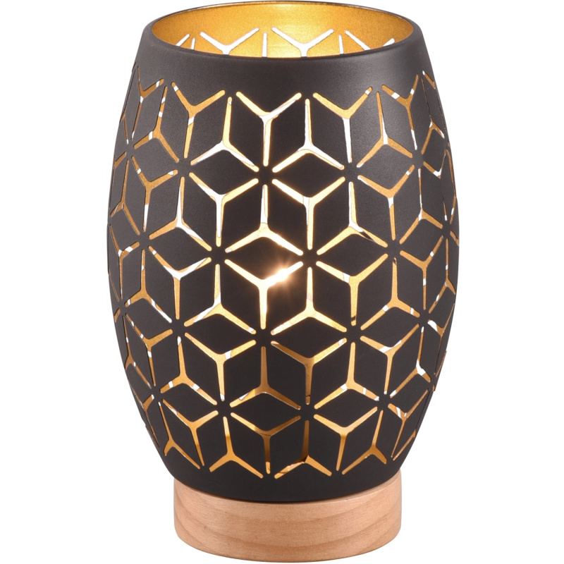 REALITY Stolní lampa BIDAR černozlatá 1 x E27 max. 28 W, pr. 15 x 21 cm