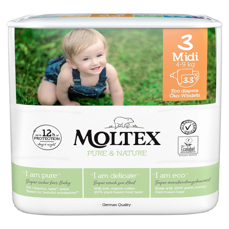 Moltex Plenky Pure & Nature Midi 4-9 kg  (33 ks)