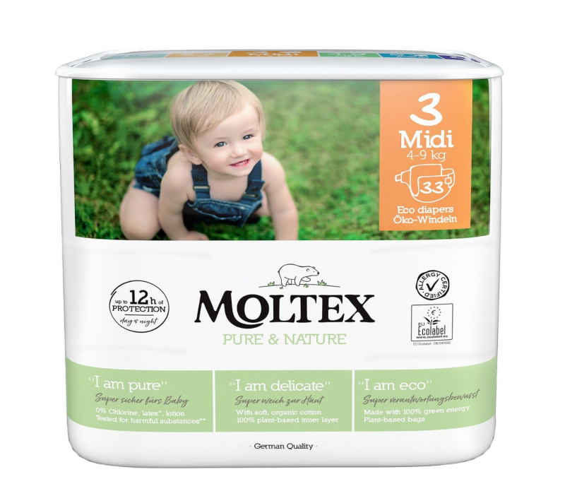 Moltex Plenky Pure & Nature Midi 4-9 kg  (33 ks)