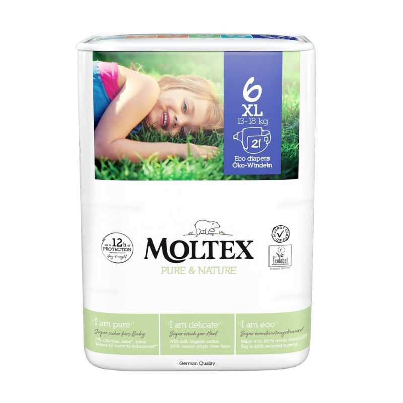 Ontex Mayen GmbH Plenky Moltex Pure & Nature XL 13-18 kg (21 ks)
