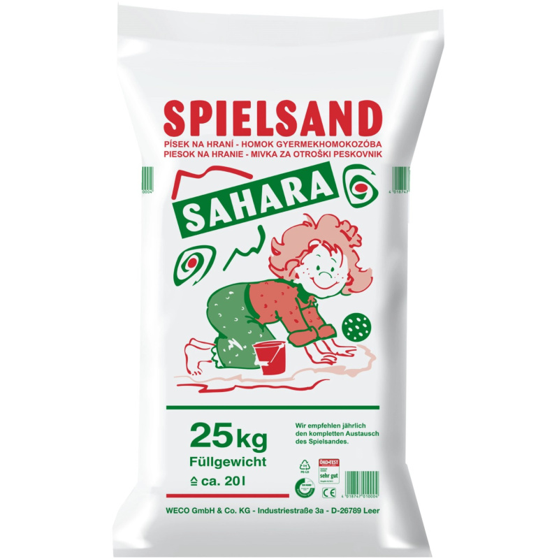 WECO Písek do pískoviště Sahara 0-2 mm, 25 kg/pytel