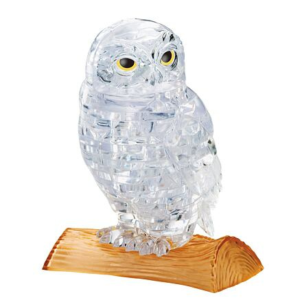 3D Krystal puzzle Sova bílá