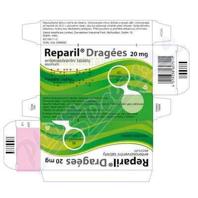 REPARIL- DRAGÉES 20MG enterosolventní tableta 40
