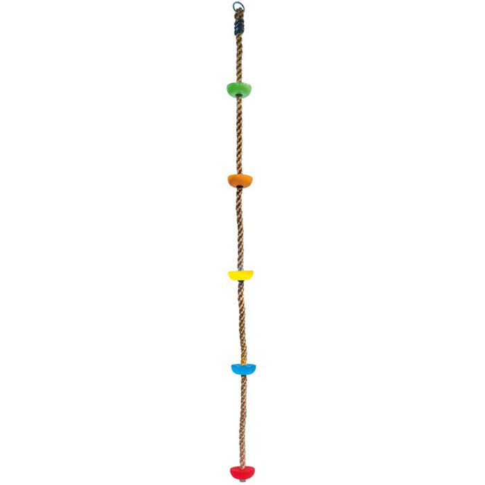 Lezecké lano - Šplhací s úchyty barevné, 195cm (Bino)
