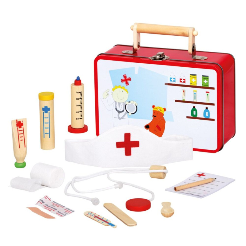 Bino Dřevěné hračky zvěrolékařský kufřík