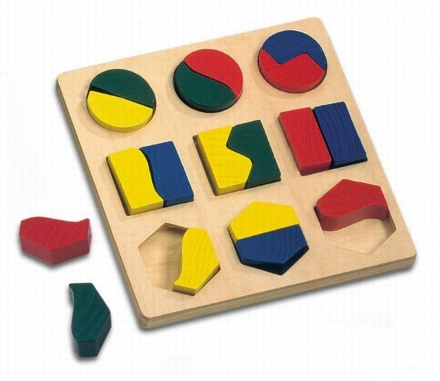 Bino Dřevěné puzzle geometrické tvary