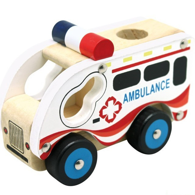 Bino Dřevěné auto ambulance