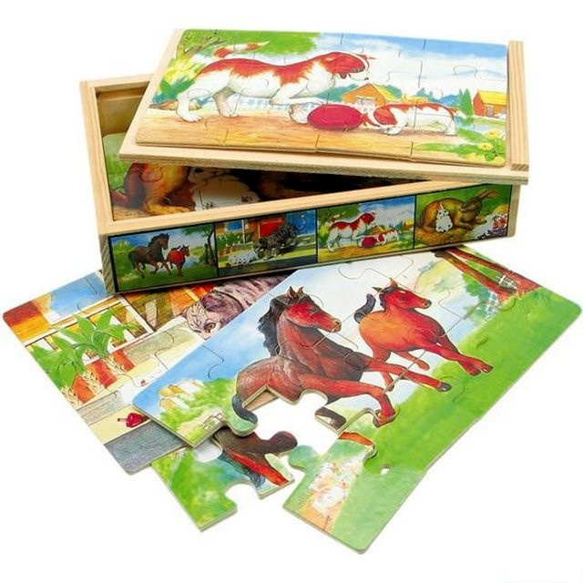 Bino puzzle zvířátka v krabičce