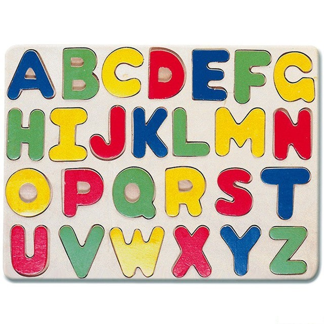 Bino Dřevěné vkládací puzzle abeceda