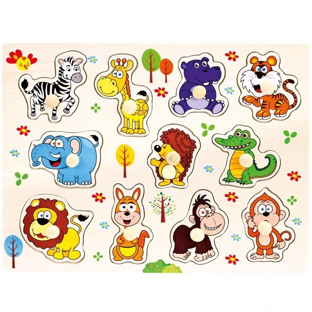 Bino Dřevěné puzzle safari 11 dílků