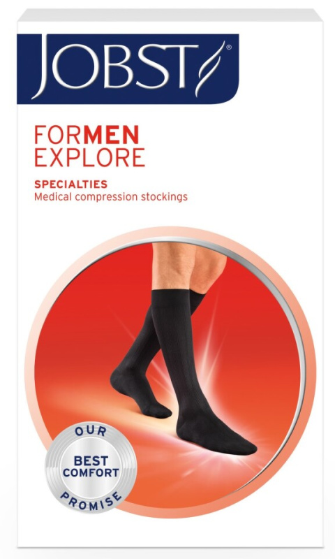JOBST forMen Explore KT 1 Lýtkové punčochy se špicí vel. V 1 pár černé